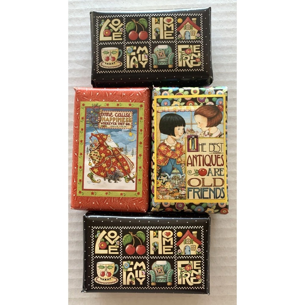 Mary Engelbreit Lemon Verbena Soap LOT of 4 NIP Christmas Spice Love Home Family